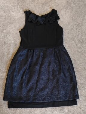 Taylor Navy And Black Swirl Dress